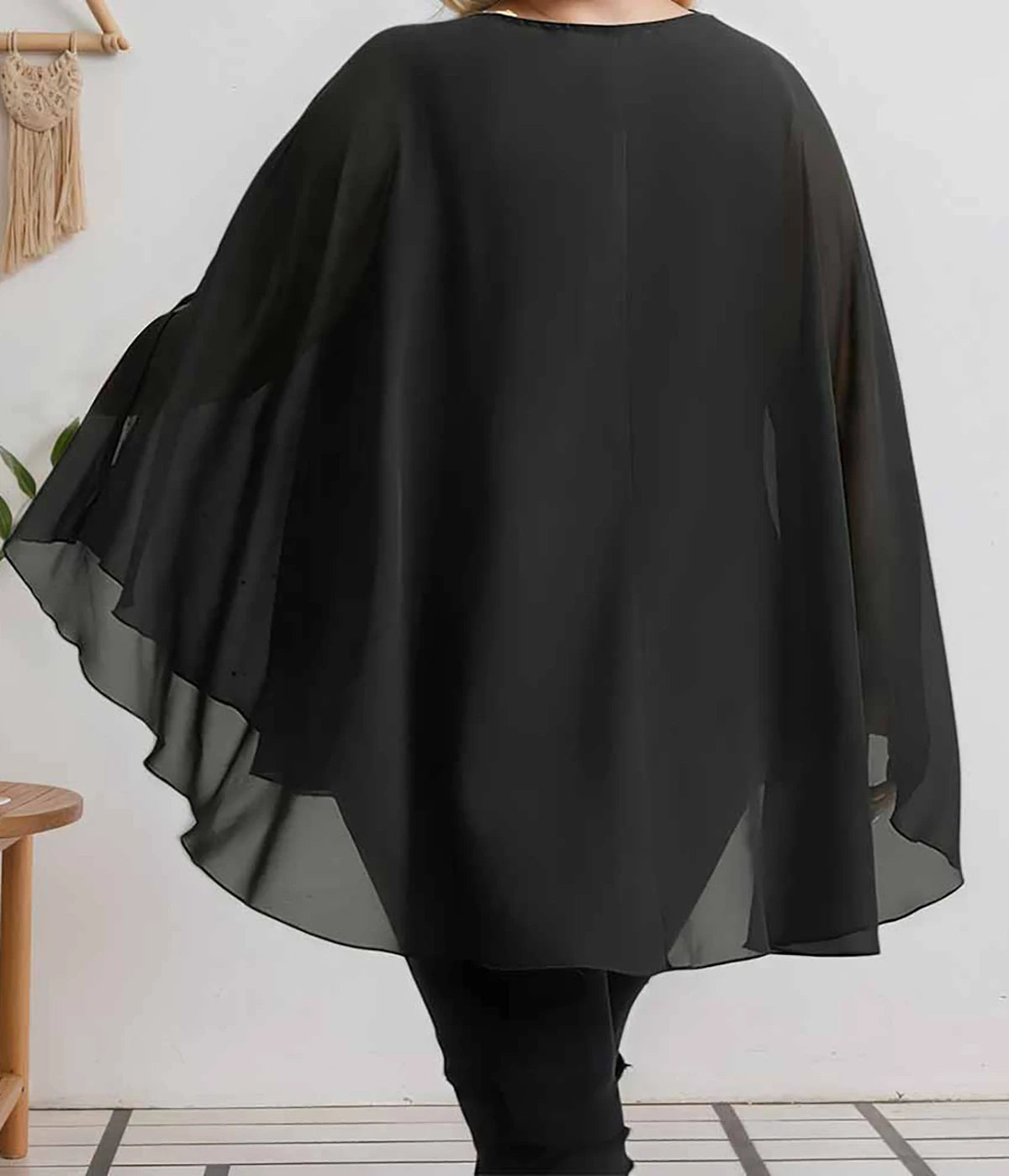 Women's Lightweight Sparkling Split-Sleeve Over-Size Blouse, Plus Sizes