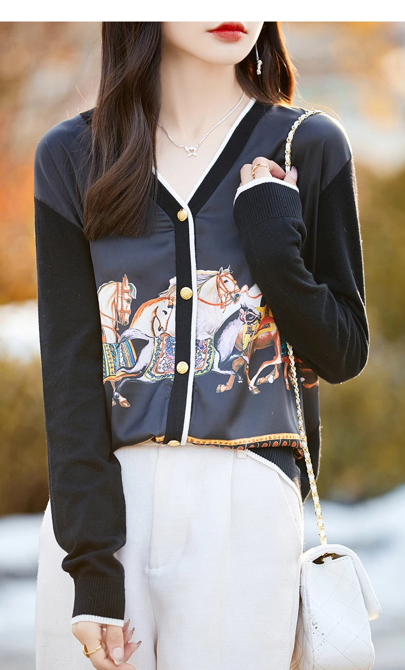 Equestrian Design Women's Lightweight Cardigan, Spring and Summer Collection