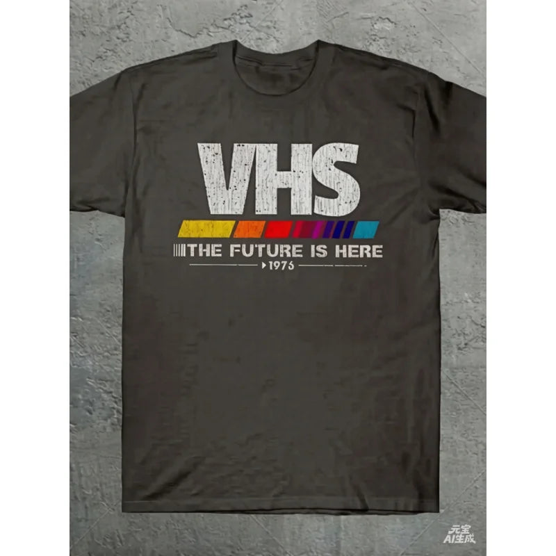 Vintage 'VHS The Future Is Here' T-Shirt, Philosophical 1970s Throwback