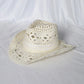 Women's Openwork Woven Cowboy Hat, Multicolours