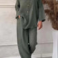 Women's Plus-Size Cotton Linen Two Piece Casual Suit