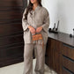 Simple Cotton Linen Women's Summer Pants Suit, Multi Colours