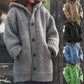 Women's Thick-Knit Hooded Cardigan Wrap Coat, Plus Sizes
