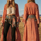 Vireous Women's Boho All-Over Pattern Long Hippy Chic Cardigan