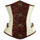 Faux Leather Underbust Corset, Goth Burlesque Corset with Embroidery, Plus Sizes