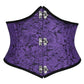 Faux Leather Underbust Corset, Goth Burlesque Corset with Embroidery, Plus Sizes