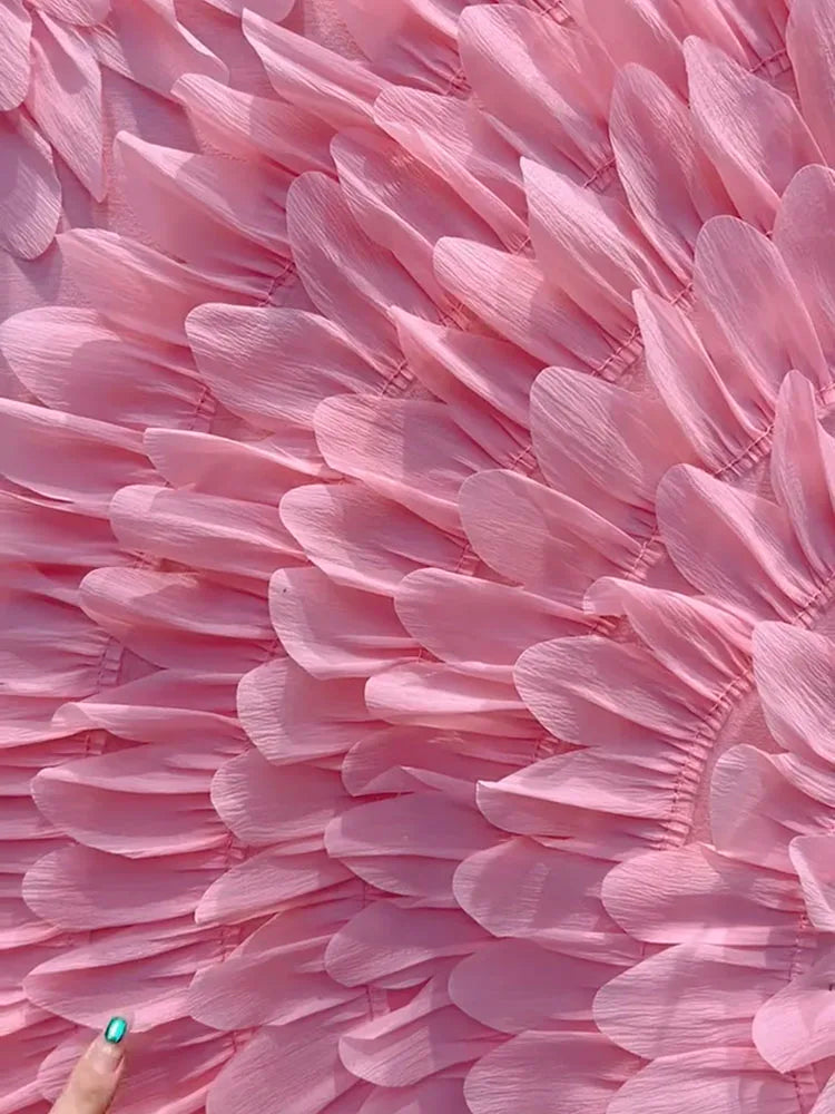 Loose Summer Glam Feather Short-Sleeve Women's Short Dress