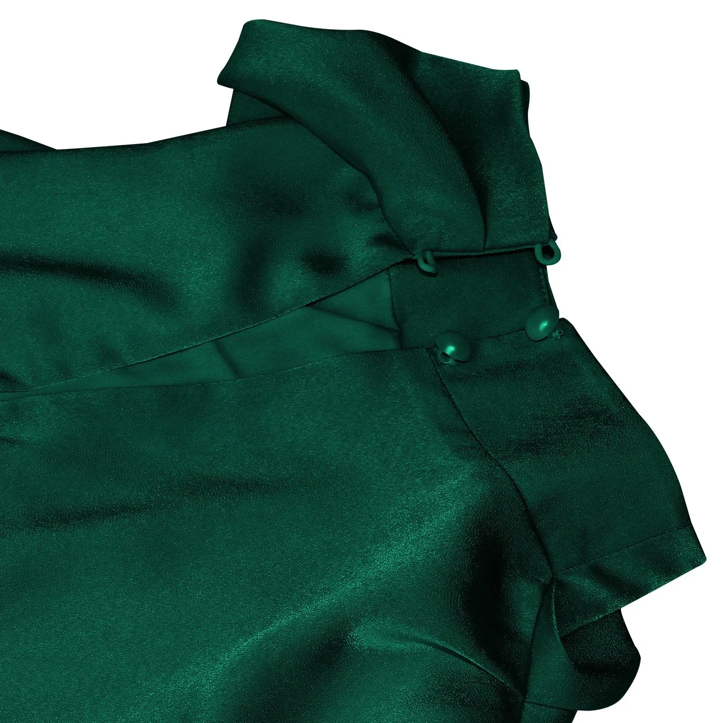 Vireous Summer Silk Satin Sleeveless Long Dress, Draped Bodice