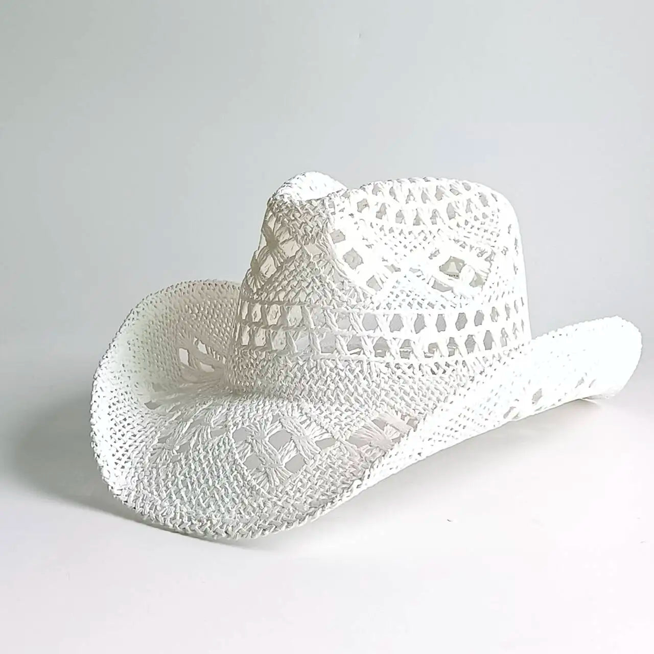 Women's Openwork Woven Cowboy Hat, Multicolours