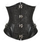 Women's Steampunk Faux-Leather Underbust Corset in Brown