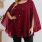 Women's Lightweight Sparkling Split-Sleeve Over-Size Blouse, Plus Sizes