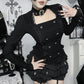 Dark Cross Alt-Goth Form-Fitting Bandage Jacket with Buckle Collar