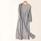 Vireous Long Loose Minimalist Lightweight Cardigan Coat
