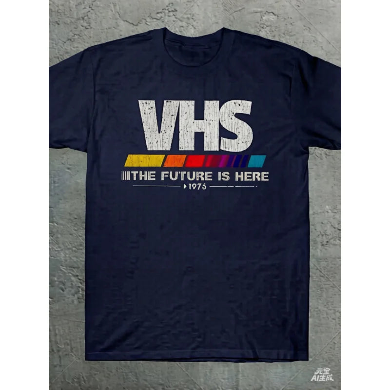 Vintage 'VHS The Future Is Here' T-Shirt, Philosophical 1970s Throwback