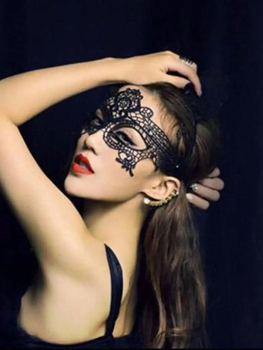 Dark Cross Black Lace Mask, Party, Ball, Christmas Party, Masquerade Costume Mask