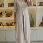 Elegant Lapel Single-Breasted Long Shirt and Wide-Leg Pants Suit