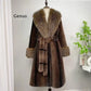 Women's Luxury Faux Mink Fur Coat with Contrast Collar, Multi Colours