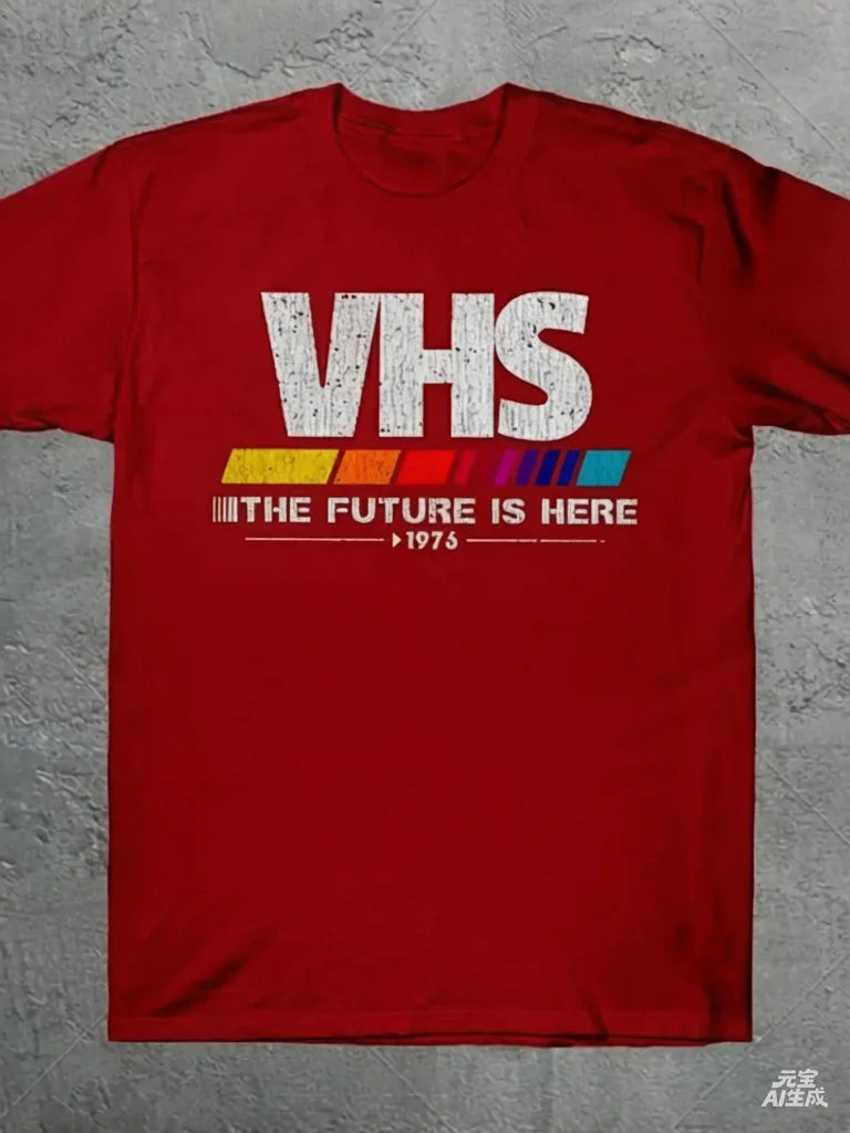 Vintage 'VHS The Future Is Here' T-Shirt, Philosophical 1970s Throwback