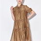 Vireous Elegant Chic Ruffle Turn-Down Collar Dress, Plus Sizes