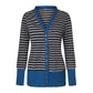 Vibrant Stripe Women's Cardigan Coat, Single Breasted Long Sleeves