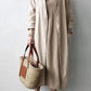 Women's Cotton Linen Trench Coat, Classic Robe