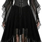 Dark Cross Witch Dress, Halloween Goth Mesh Sleeves Costume Dress, Plus Sizes