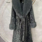 Women's Luxury Faux Mink Fur Coat with Contrast Collar, Multi Colours