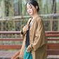 Fashion Cotton Linen Women's Stand Collar Jacket, Multi Colours