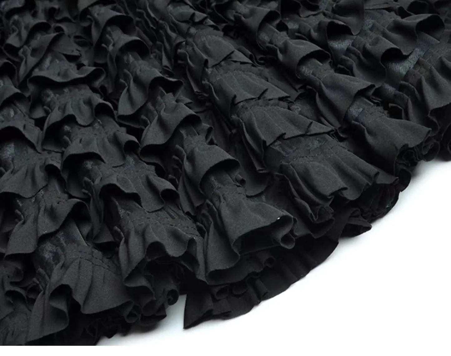 Vireous Black Suit-Collar Tiered Maxi Dress, Winter Catwalk Collection