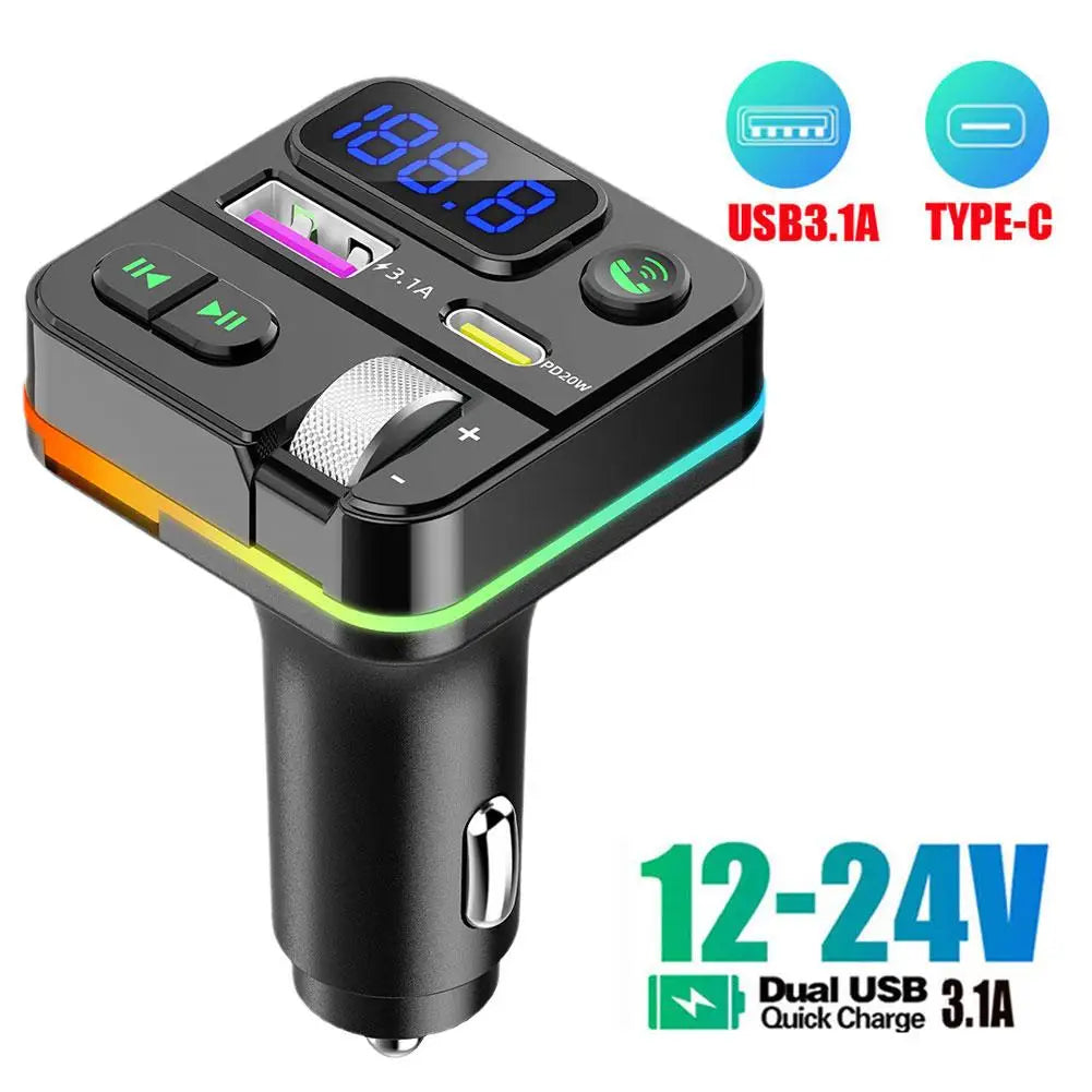 Bluetooth 5.3 FM Transmitter for Car FM/Aux Bluetooth Connected Car Adapter