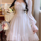 French Sweet Summer Princess Dress, White Chiffon Special Occasion Dress