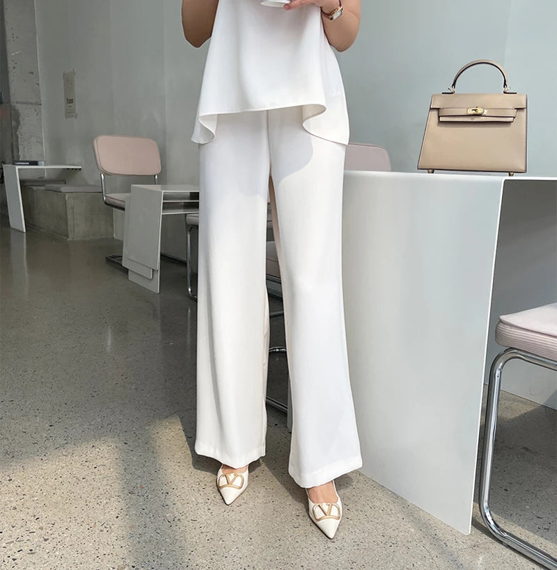 Vireous Simple Two-Piece Women's Summer Pants Suit