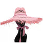 Women's Summer Raffia Hat, Wide Brimmed Sun Protection, Popping Colours