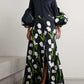 Uoozee Floral Printed Floor-Length Dress, Puff Sleeves