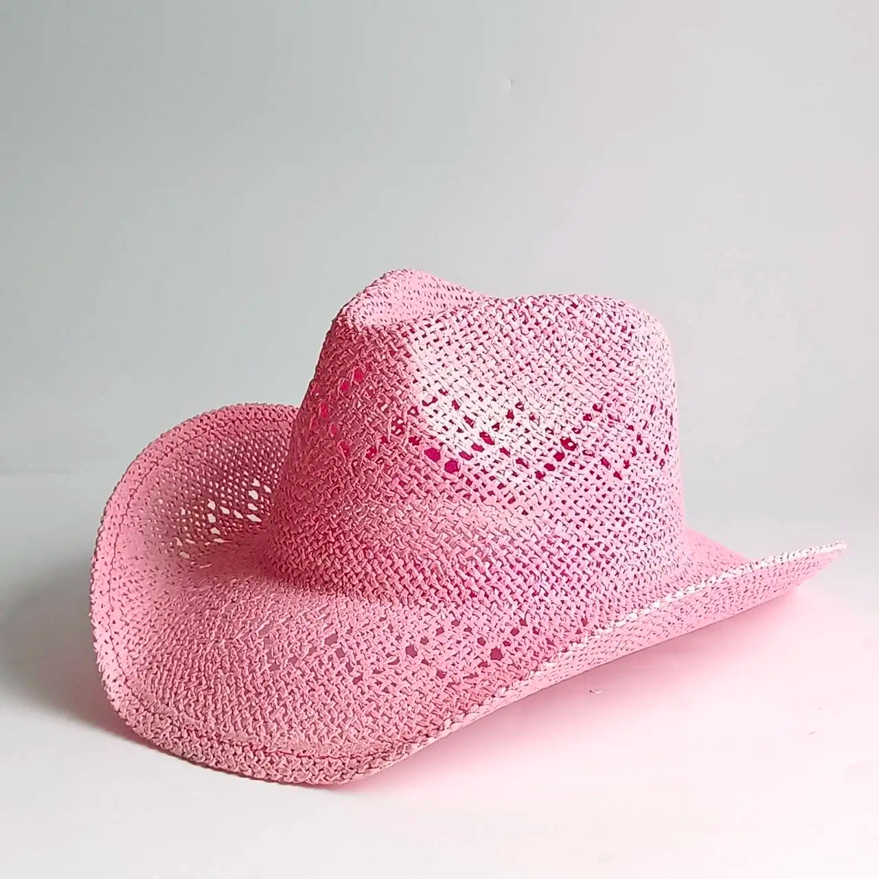 Women's Openwork Woven Cowboy Hat, Multicolours
