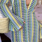 Vireous Crochet Colourful Women's Stripe Maxi Dress