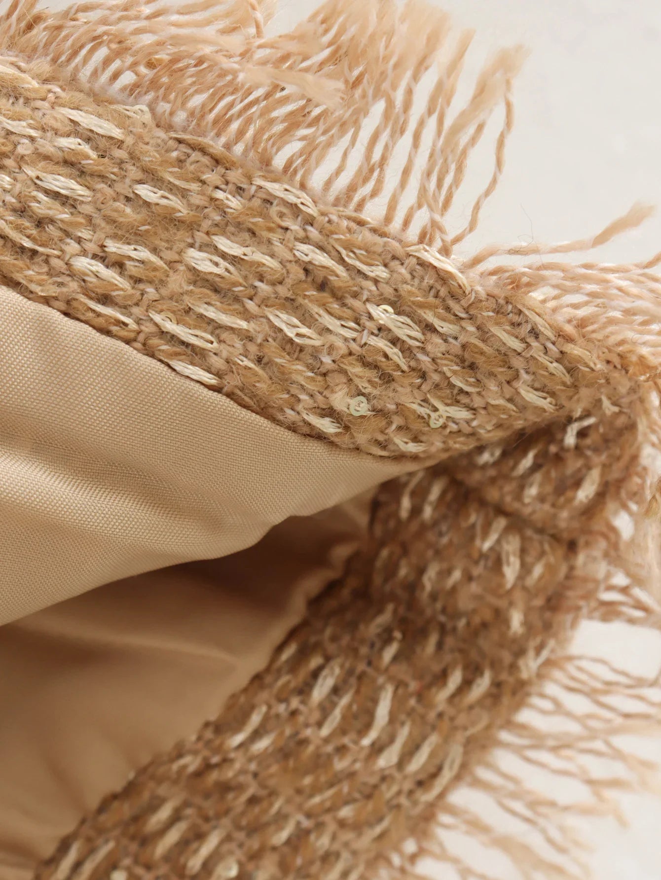 Vireous Round-Neck Simple Tweed Jacket, Multi Colours