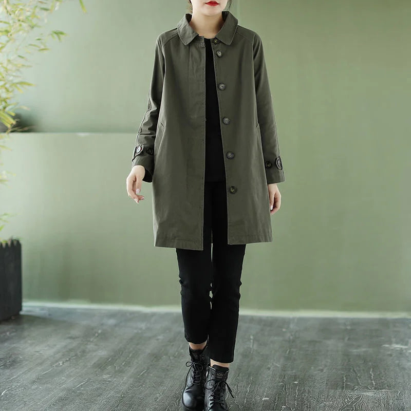 Classic Minimalist Women's Trench Coat Windbreaker, Multi Colours