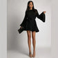 Vireous Elegant Pleated Flared Mini Dress, Plus Sizes