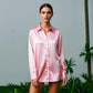 Vireous Women's Classic Silky Satin Shirt, Multicolours