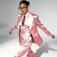 Professional Performance Wear Women's Tuxedo, Gold Satin Three-Piece Suit, Night Wear
