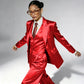 Professional Performance Wear Women's Tuxedo, Gold Satin Three-Piece Suit, Night Wear