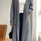 Vireous Lazy-Style Thickened Wool Knit Long Cardigan Coat