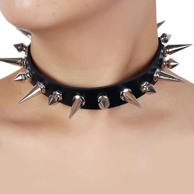 Dark Cross Punk Gothic Rivet Choker