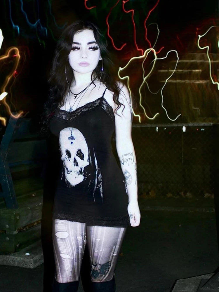 AltGoth Cyber Punk Goth Mini Dress in Black