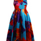 Vireous Floral Abstract Print Tank Dress, Sleeveless Evening Dress, Plus Sizes