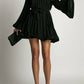 Vireous Elegant Pleated Flared Mini Dress, Plus Sizes