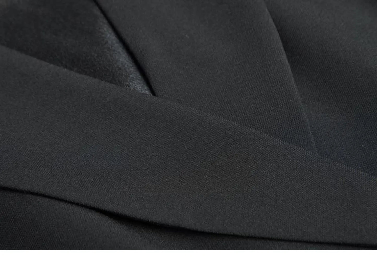 Vireous Black Suit-Collar Tiered Maxi Dress, Winter Catwalk Collection