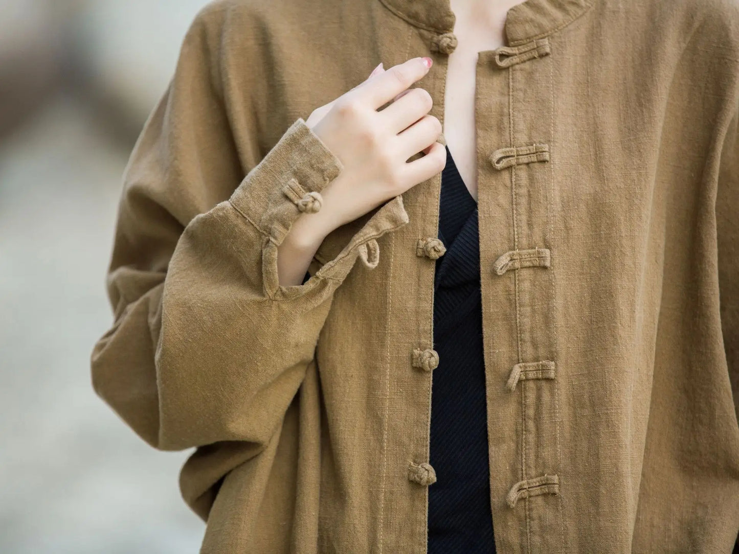 Fashion Cotton Linen Women's Stand Collar Jacket, Multi Colours