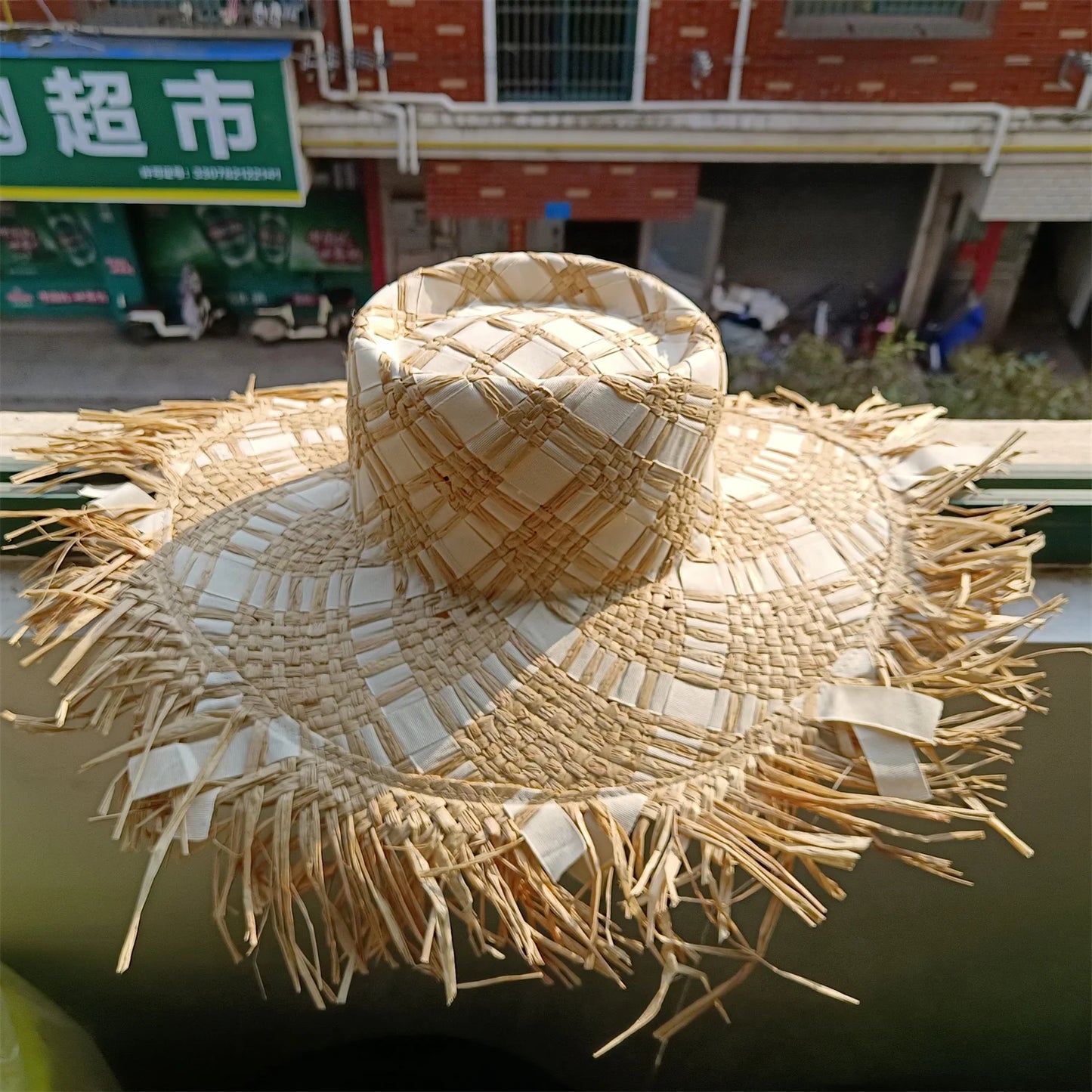 Women's Summer Raffia Hat, Wide Brimmed Sun Protection, Popping Colours